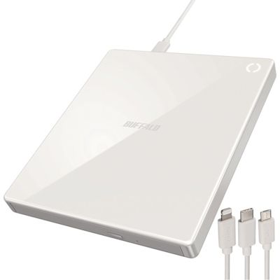 バッファロー スマートフォン用CDレコーダー「ラクレコ」 RR-C1-WH
